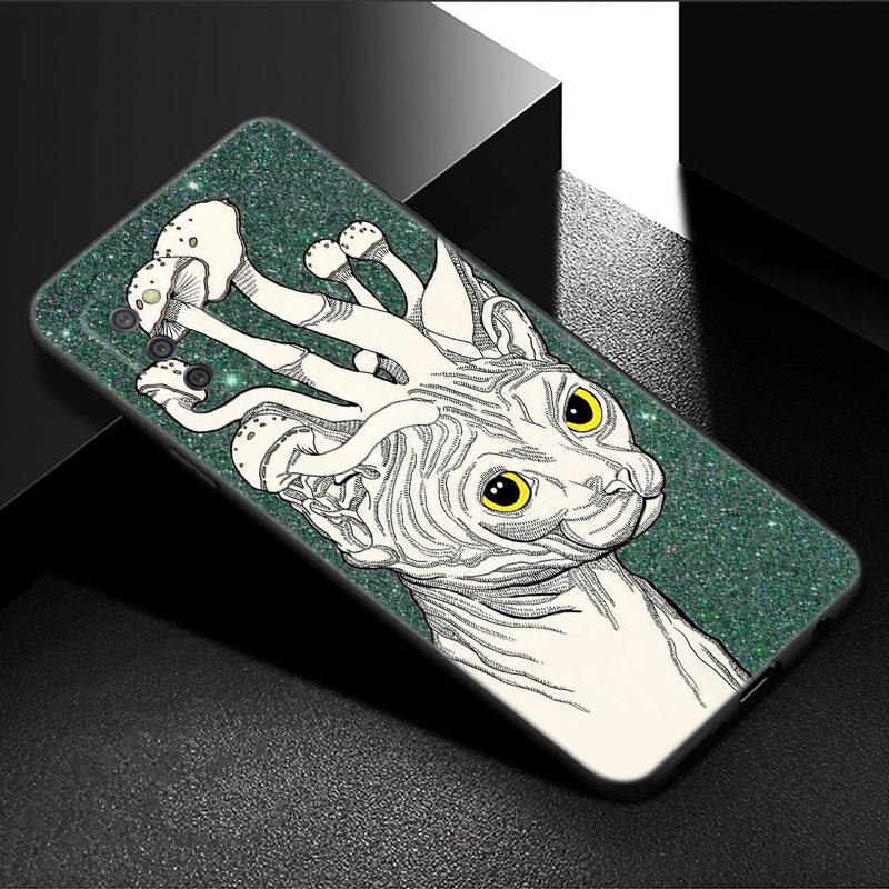 Aesthetic Trippy Mushrooms Phone Case For Samsung Galaxy A01 A03 Core A04 E A02 A05 A10 A20 A21 A30 A50 S A6 A8 + A7 Black Cover