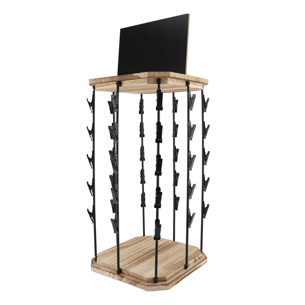 Chipständer 5 Etagen 40 Klemmen 360 Grad drehbar Snack-Organizer mit Holzfuß für