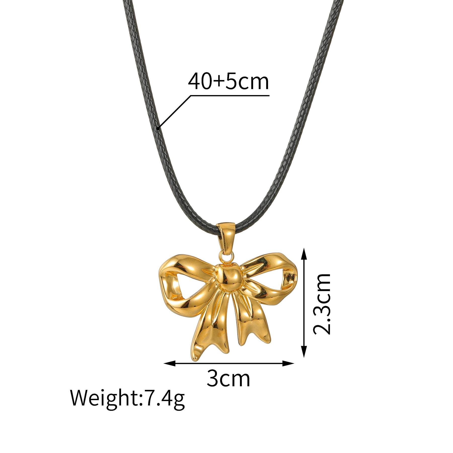 

Atoztide Trendy Bow Tassel Heart Necklace Earring Ring Jewelry Set for Women Stainless Steel Bow Charm Pendant Set Chritmas Gift