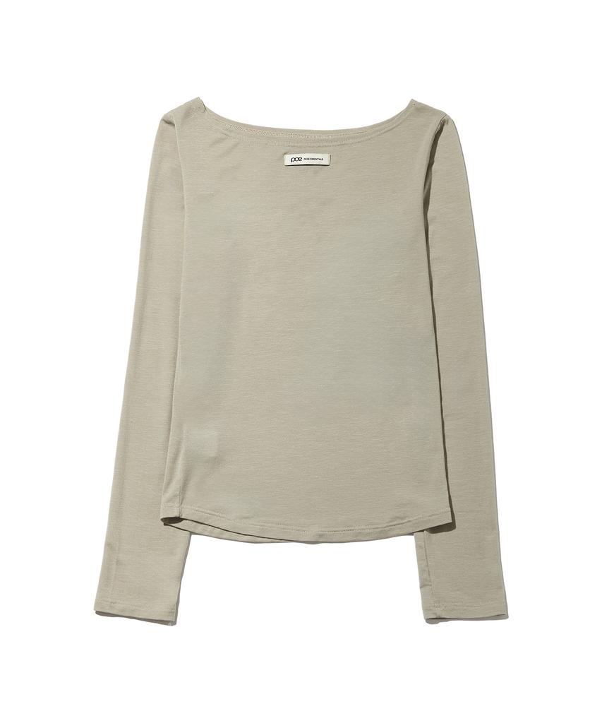 PEACE MAKER Pce Crack Logo Boat Neck Slim Long Sleeve (Beige)