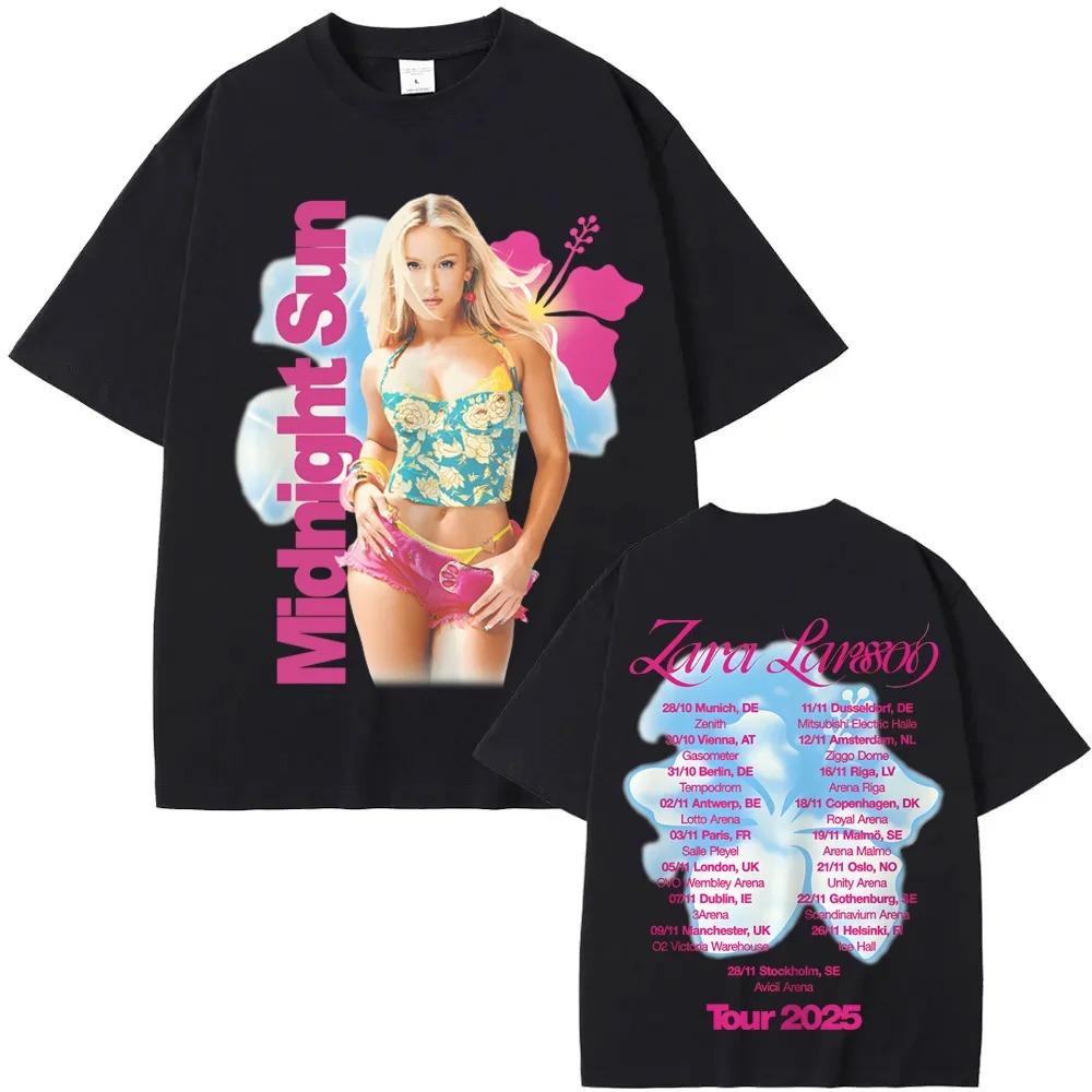 Singer Zara Larsson New Midnight Sun Tour Commemorative TShirt Cotton Comfortable High Quality Cartoon Print TShirt S