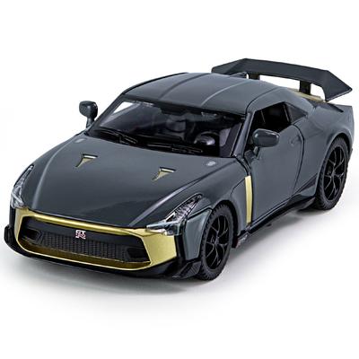 1/32 Ölçekli Nissan GTR50 Ares Supercar pres döküm model araç Oyuncak, Çocuklar Yürümeye Başlayan Erkek Kız Hediye Koleksiyonu için Ses ve Işık ile Geri Çekin Oyuncak Araç