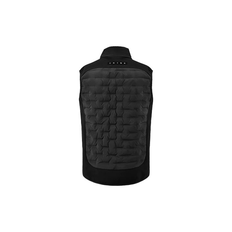 Li Ning Solid Color Logo Print Sleeveless Vest Men Vests Black AMRS065-1