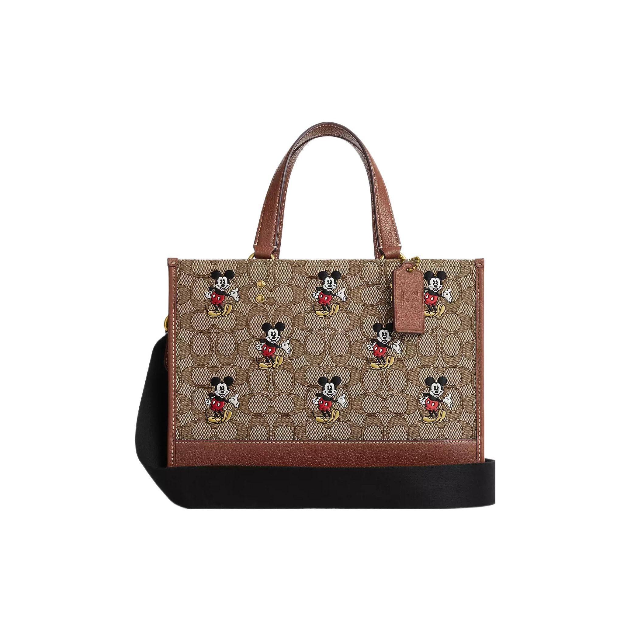 

Coach X Disney Dempsey 29 Classic Monogram Jacquard Leather Tote Bag Women tote Brass Khaki Mahogany CM198-B4R3U Basic Set (Bag+Dust Bag)