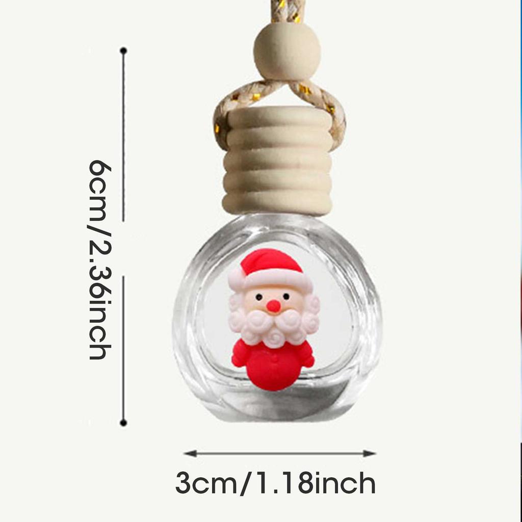 8ML Santa Claus Car Perfume Pendant Aromatherapy Christmas Gift Ornaments Glass Empty Bottle Perfume Refill Bottle Diffuser