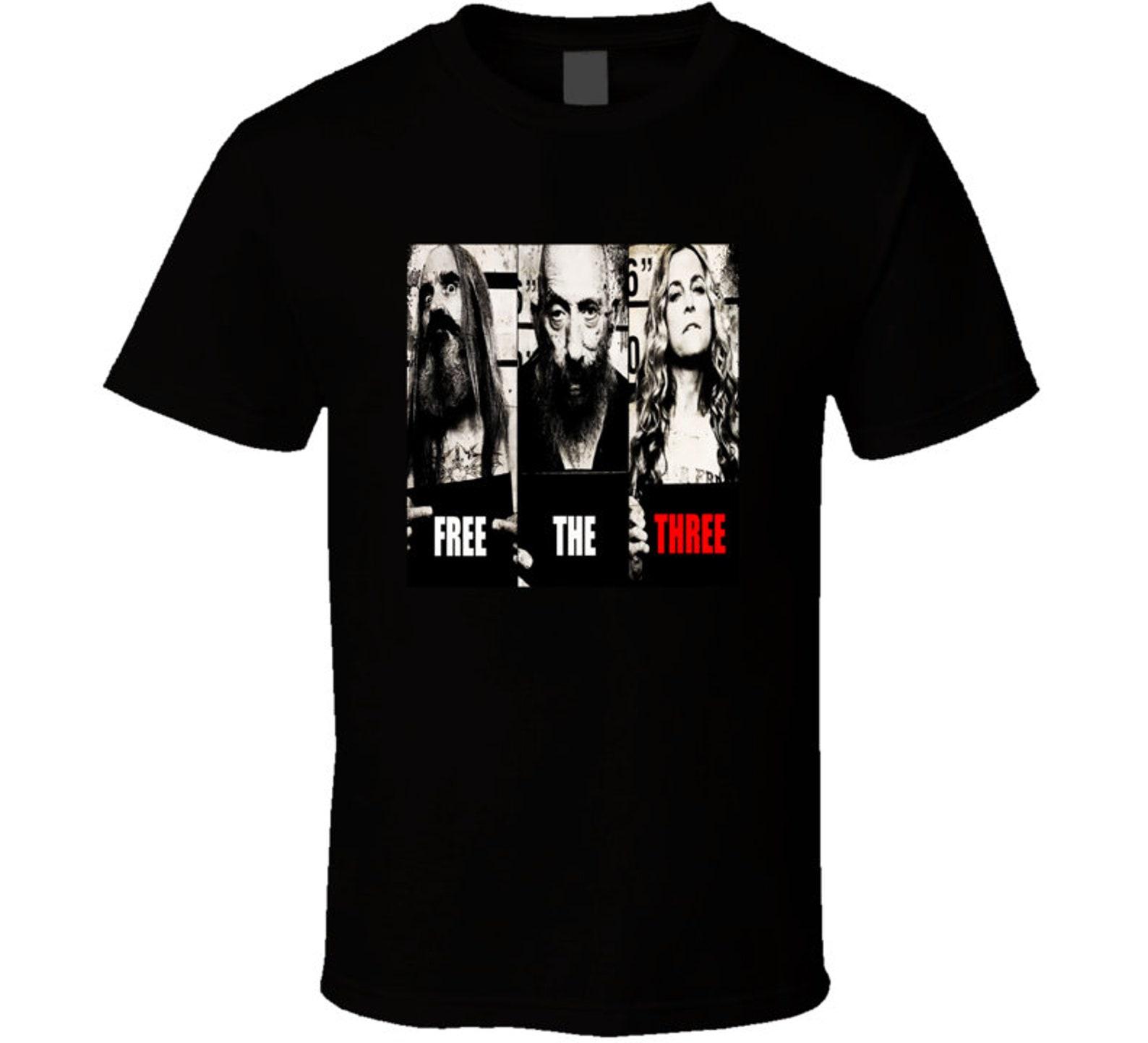 New Free The Three Horoor Black Tshirt Size S- 2XL 2XL