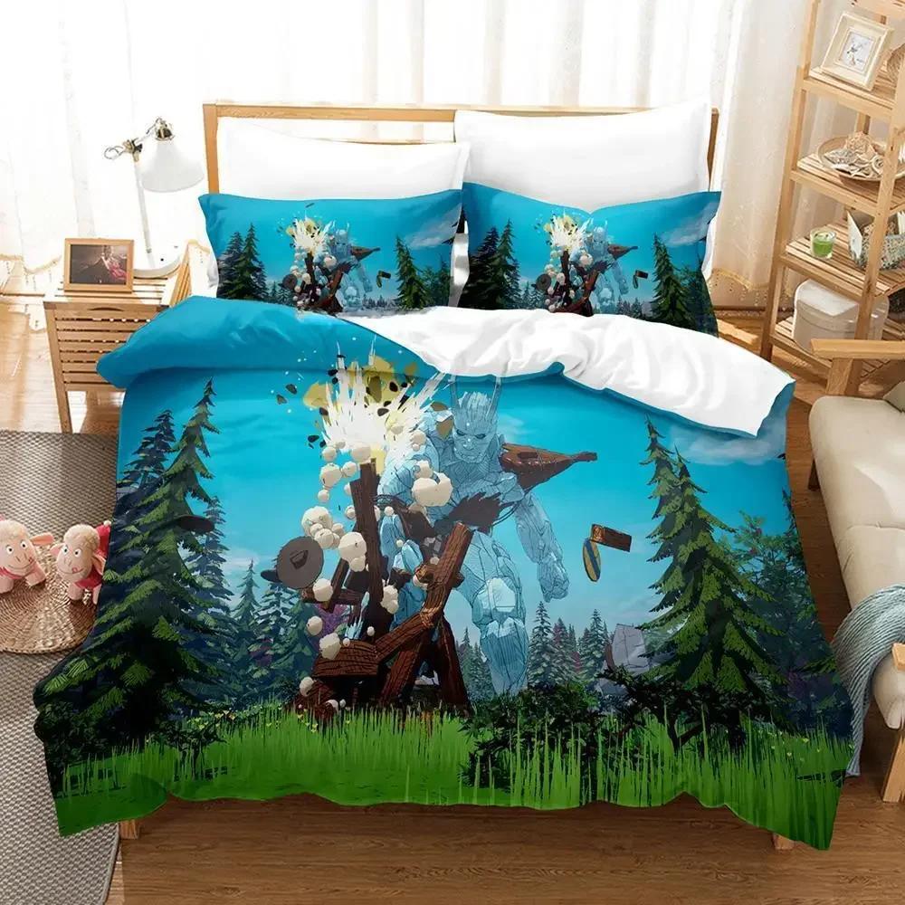 Tribes of Midgard Bettwäscheset Einzelbett Twin Full Queen King Size Bettset Erwachsene Kind Schlafzimmer Bettbezugsets 3D Spiel Bettlakenset
