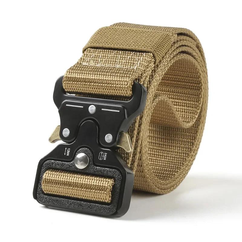 Camouflage Belt Nylon Waistband Quick Release Hunting Training Strong Metal Buckle Police Black Army Belts for Men and Women