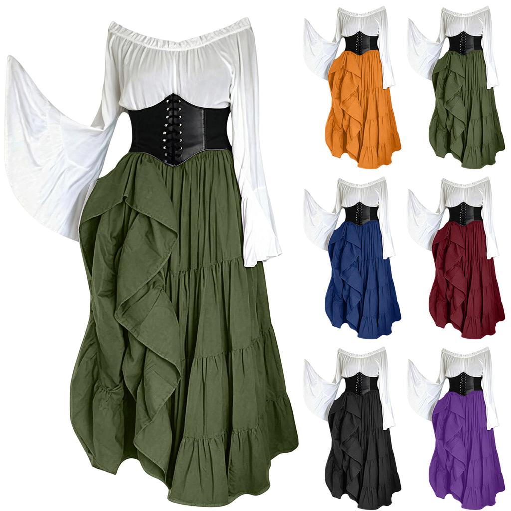 Women's Vintage Court Dress Costume for Halloween Party Performance