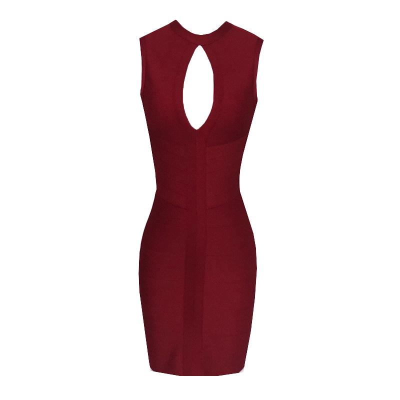 Sleeveless Wine Red Bodycon Bandage Party Dress