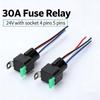 24V 4Pin 30A Waterproof Fuse Relay Switch Harness Set Dc Spst Automotive Auto Relay With Relay Socket Relays Kit