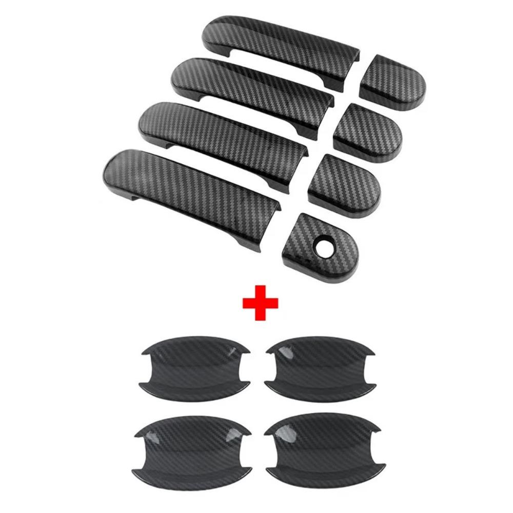 Car Door Handle Bowl Bezel Cover Trim Carbon Fiber ABS Sticker For Nissan March Micra Grand Livina Note Versa Tiida Latio Cube