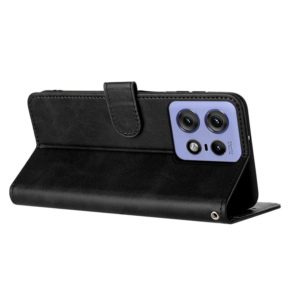 For Motorola Edge 50 Pro 5G Case Calf Texture Leather Stand Wallet Anti-Fall Phone Cover