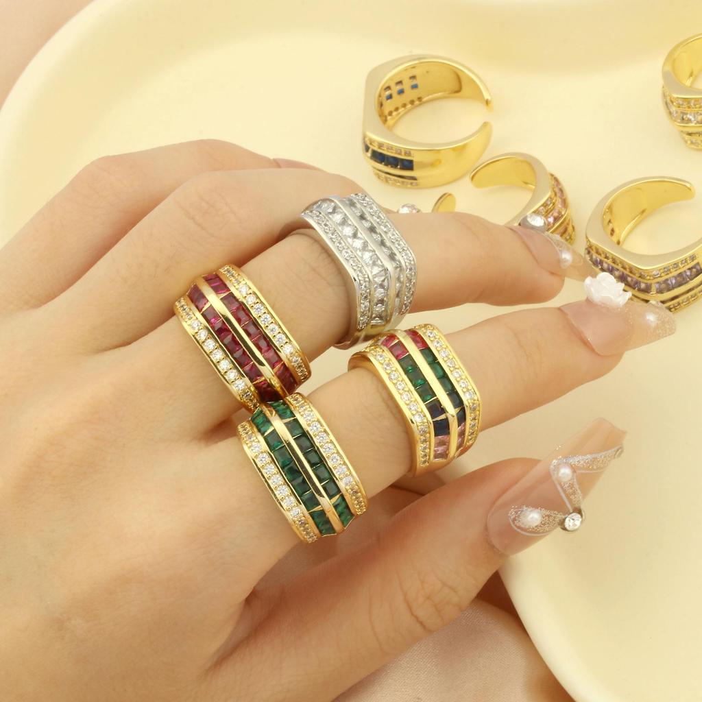 18K Vergoldeter Regenbogen Zirkon Ring - Europäisches & Amerikanisches Kaltes Stil Design für Frauen