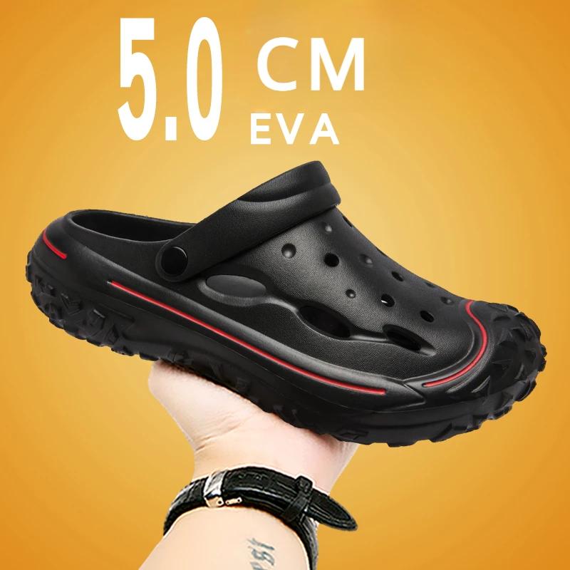 Summer Men's Slippers 2024 Outdoor Gardan Clogs Male Casual Shoes Fashion Luxury Sandals Comfort Home Soft Big Size Slippers 46