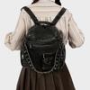 Vintage Denim Backpack Rivet Shoulder Bag Student Schoolbag Class Commuter Backpack