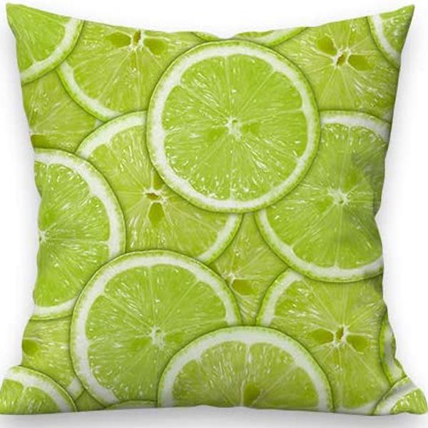 Nowa Nordycka Poszewka na Poduszkę z Lnu - Letni Nadruk Owocowy Poszewka na Poduszkę na Sofę