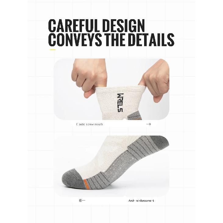 WRELS 1/3Pairs Merino Wool Running Socks Compression Support Thick Cushion Wool Socks For Running Hiking Moisture Wicking Socks