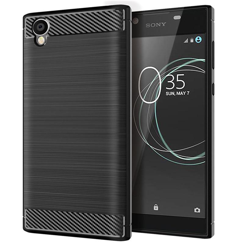 

Чехол для телефона Sony Xperia L1 Углеродный противоударный чехол для SONY Xperia l1 Полная защитная задняя крышка Coque Fundas Sony Xperia L1 чёрный