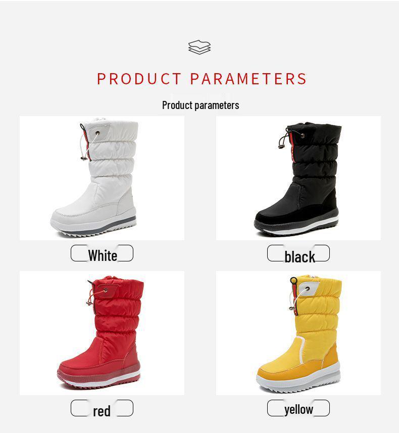 Northeast Women's Winter Waterproof Non-Slip Velvet Mid-Calf Snow Boots - Warm Thick Bottom.