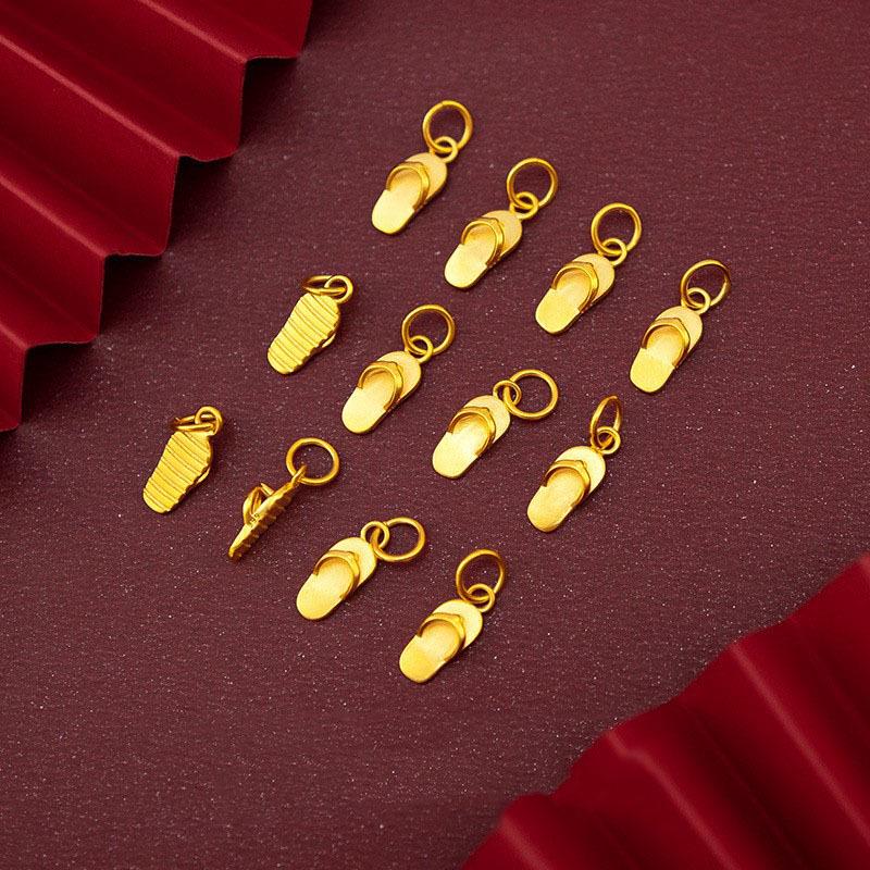 Vietnam Gold Sand Pendant Necklace & Gold Plated Three Worlds Bracelet