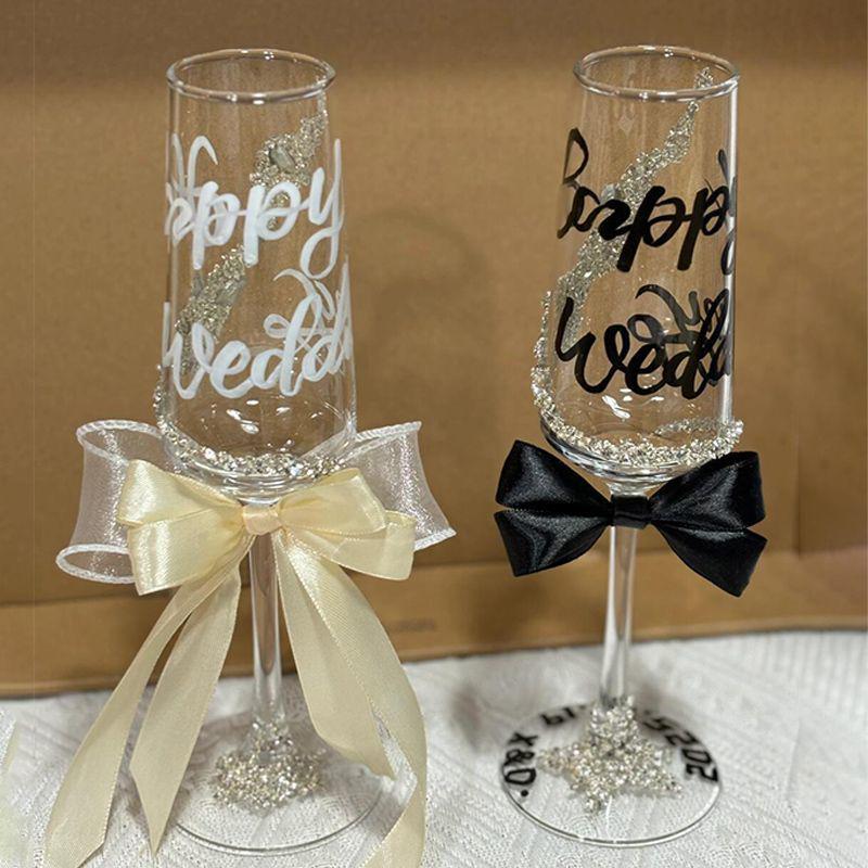 Handmade Champagne Glass Decoration Kit for Weddings & Engagements
