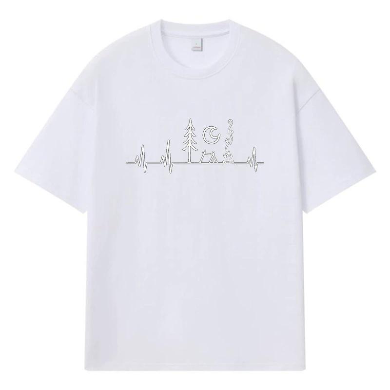 2026 Herzschlag Aufdruck Grafik Y2k Harajuku Streetwear 100% Baumwolle T-Shirt Lässig Übergröße Sommer Herren T-Shirt