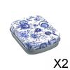 2xSmall Tin Box with Lid Small Metal Portable Storage for Earring Jewelry