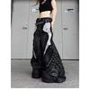 Vintage Patchwork Eskitilmiş Kot Pantolon Hip Hop Bol Geniş Bacak Kargo Pantolon Kadın Yıkanmış Eskitilmiş Kot Pantolon
