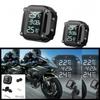 Motorcycle Wireless TPMS, Real-Time Tire Pressure Temperature Monitor, Waterproof LCD Display with External Sensors
