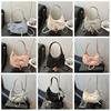 Lace Pearl Pendant Bow Shoulder Bag Large Capacity French Style Handbag PU Hobo Bag  Streetwear