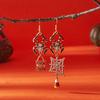 Halloween Pumpkin Dangle Earrings for Women Crystal Zircon Ghost Spider Long Tassel Dripping Oil Earring Party Festival Jewelry