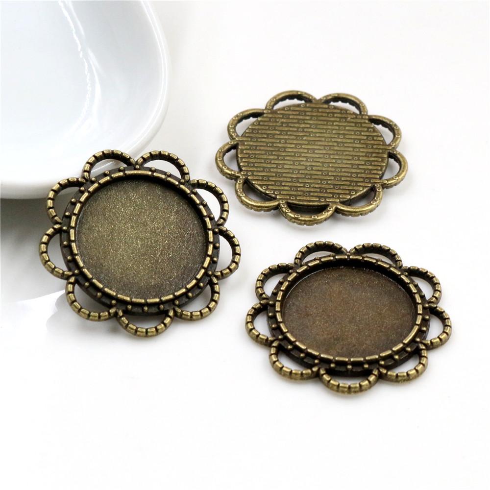 10pcs 18mm Inner Size Alloy Pendant Cabochons Blank Base Setting Bezel Tray DIY Jewelry Making Accessories Findings for Necklace