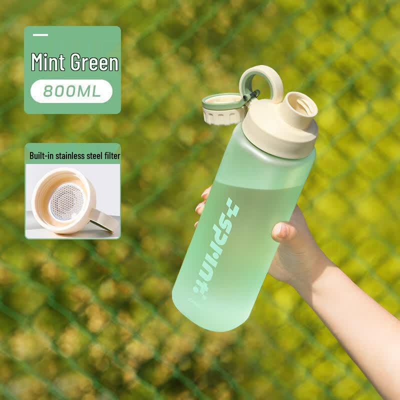 Portable Sports Water Bottle with Tea Infuser and Straw