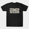 Men Black Print T-shirt Team Associated Vintage Logo No-Cut Transfer Paper Print Cotton Tshirt