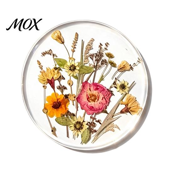 Modern Kitchen Table Decor Floral Print Acrylic Coaster, Non-Slip Surface Heat Resistant Protection Cup Pad, Dining Pads Transparent Round Mat