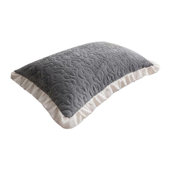 Velvet Pillowcase Autumn Winter Pillow Cover with Pleated Edge Skin-friendly Pillow