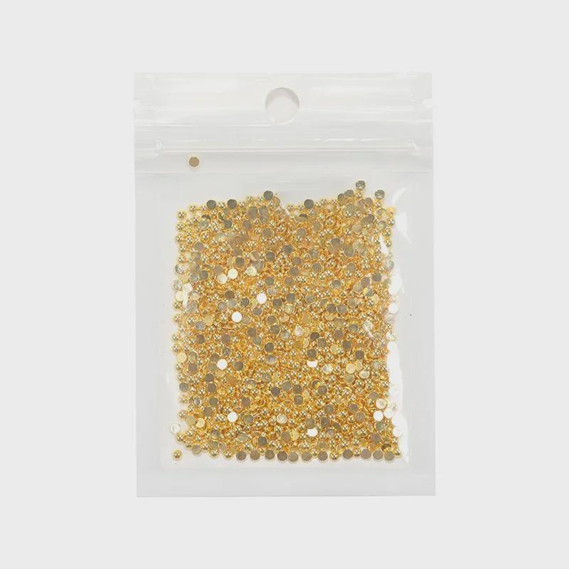 1000-Pack Gold & Silver Flat-Bottomed Steel Beads: Japanese Mini DIY Nail Art Rivets