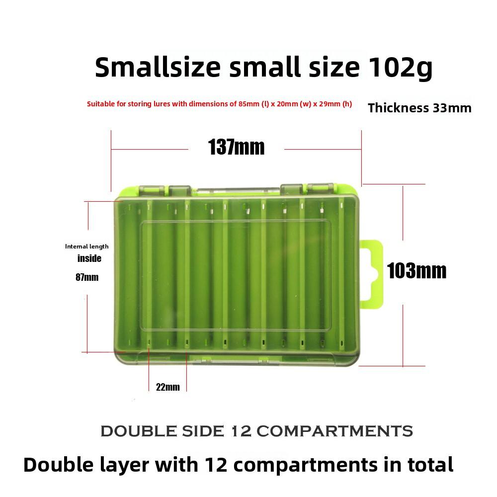 Lure bait box, double-sided, double-layer bait box, hard bait box, nano pencil fishing tackle bait box