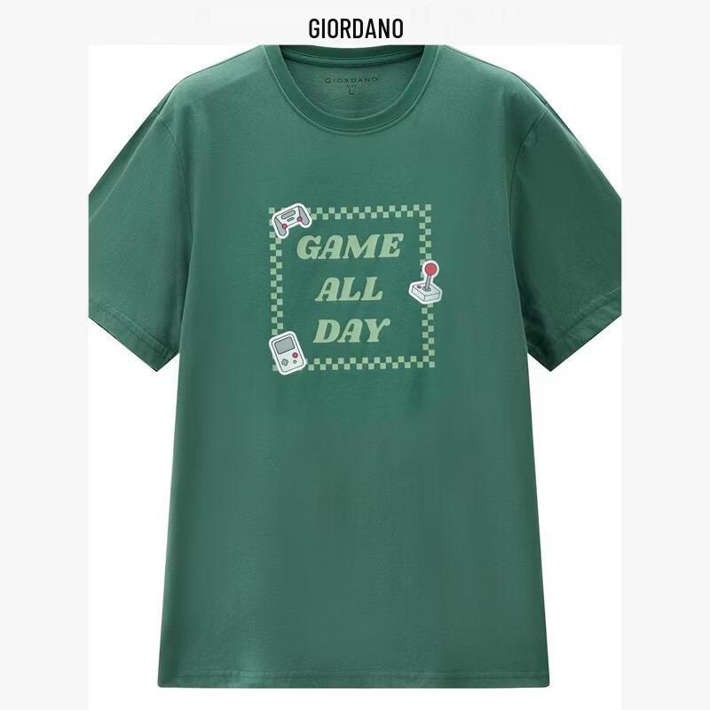 Giordano Men s 2026 Summer Pixel Print Cotton T-Shirt L