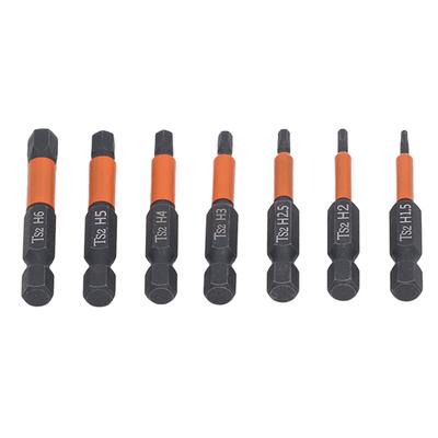 Set di 7 Pz Punte Esagonali in Acciaio Magnetico con Inserto di Potenza per Avvitatura a Bussola Esagonale