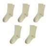 5 Pairs Crew Socks for Women Ribbed Knit Slouch Boot Socks Breathable Crochet Long Piles Socks for High School Girls