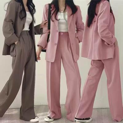 Business Casual Outfits for Women Cropped Blazer Jackets Wide Leg Pants