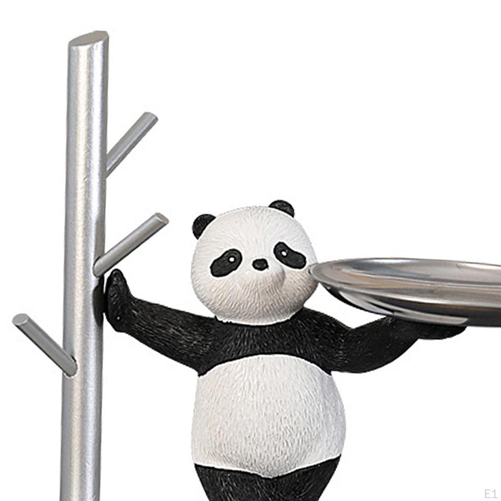 Adorable Panda Resin Figurine Organizer Tray for Home Office Decor