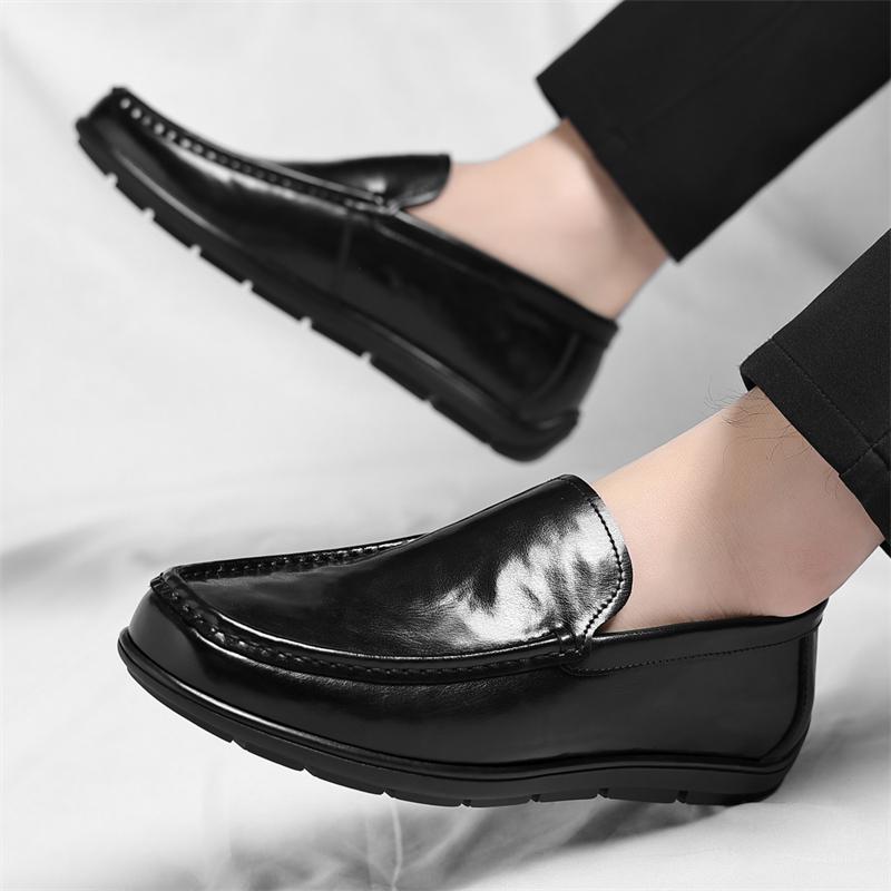 Fashion Men's Casual Business Shoes Leather Slip on Luxury Brand Loafers Men Handmade Man Moccasins Italian 2025 new Male Walking Shoes