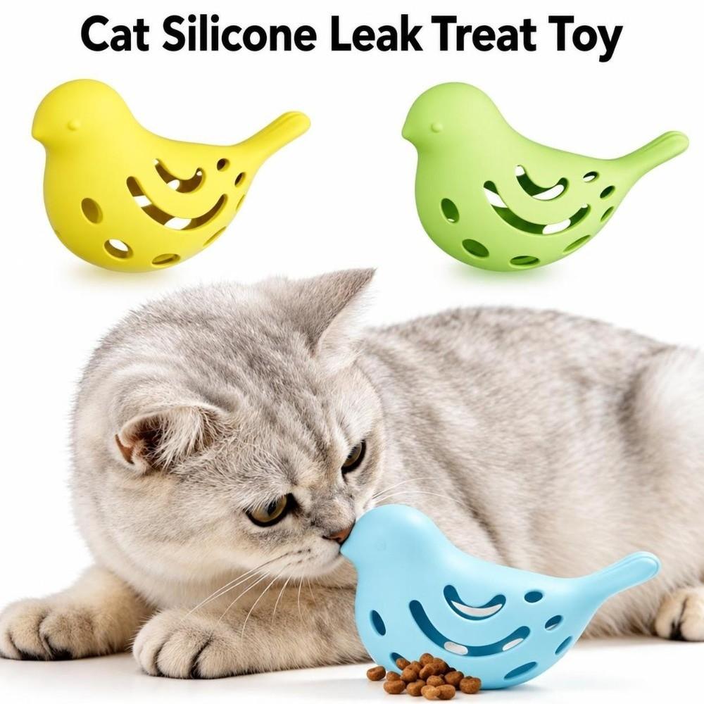 Fish Shape Treat Dispenser Silicone Cat Chew Toy Bite Toy Cat Foraging Toy Stress Relief