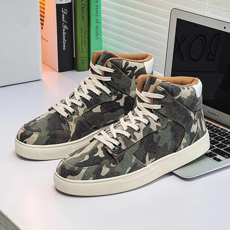 Fashion Camouflage Casual Shoes for Men Moto Microfiber Leather Motocross Off-Road Racing Boots Motorbike Riding Shoes Men Moto Boots