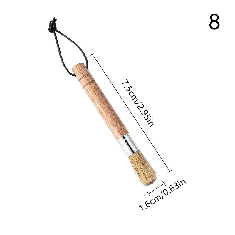 Coffee Brush Grinder Cleaning Tool Bar Counter Powder Home Coffee Brush Remove Coffee Residue Wooden Handle Espresso Brush
