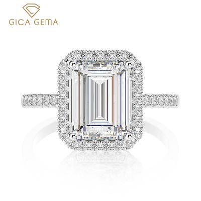 Ringe mit Diamanten aus 925er Sterlingsilber mit hohem Kohlenstoffgehalt, 8 x 10 mm, Farben Edelstein, rechteckige Form, romantischer edler Schmuck, Hochzeitsgeschenke, neuer Trend