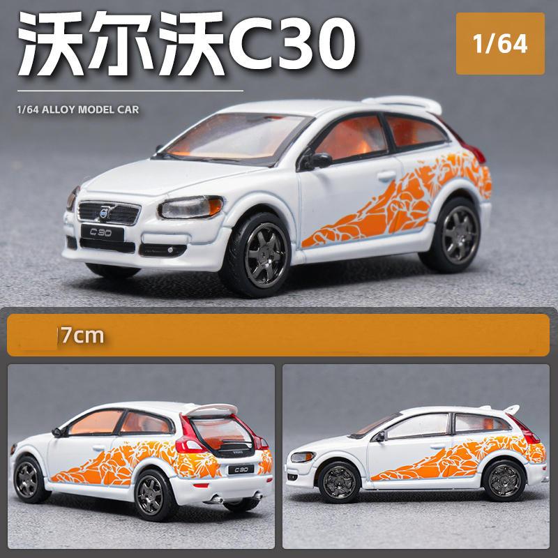

1:64 VOLVO C30 Alloy Car Diecasts & Toy Vehicles Car Model Miniature Scale Model Car Toys For Children белый